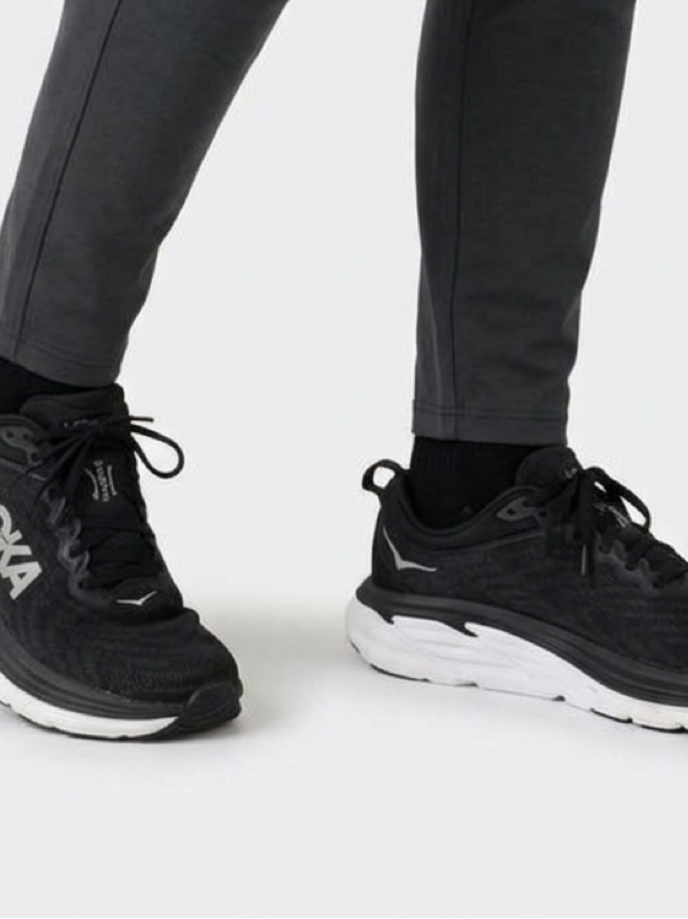Hoka One One Men's Black and White Athletic Running Shoes size 9.5D
